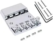 Perfeclan Bass Guitar Bridge Bass Hardtail Bridge Professional,Replacement,Metal,DIY 4 Strings with Wrench Screw for Stage Performance