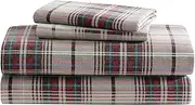 Eddie Bauer Mont Lake Plaid Flannel Sheet Set, Red, Full