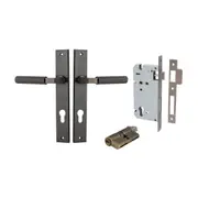 Iver Brunswick Door Lever on Rectangular Backplate Entrance Kit Key/Key
