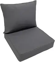 AsrMyjcx Foam Cushion Set for Outdoor Chairs with Handle, Dark Grey
