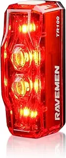 RAVEMEN TR100 Bike Tail Light 100 Lumens Rechargeable Bicycle Rear Safety Light for Daytime/Night Riding