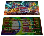 Stern Foo Fighters Pro Pinball Custom Apron Instruction Cards v2