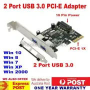 5 Gbps Speed 2 Port USB 3.0 Hub PCI-E PCI Express Card Adapter 15 pin connector