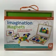 MindWare Imagination Magnets Wooden Pattern Blocks Shapes Set Imaginative Play