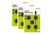 15x Goobay 1 Slot 1.88cm Adhesive Cable Organiser Round Cord Wire Holder Black
