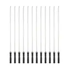 12pcs Kebob Skewers 45cmx5.92mmx1.66mm Flat Sticks with Plastic Grip Handle