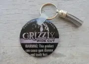 GRIZZLY SNUFF WIDE CUT TOBACCO W/TASSLE key chain