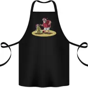Christmas Beach Santa Clause & Snowman Cotton Apron 100% Organic