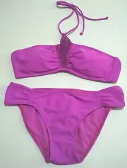 NWT RIP CURL SCAPE ll PINK VIOLET BANDEAU & HIPSTER PANT BIKINI MEDIUM K245