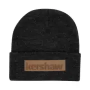 Kershaw Gray Beanie Polyester Super-Stretch w/ Faux-Leather Logo Patch Easy Fit