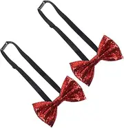 [Holibanna] Djustable Length Formal Bow Ties Set Glittery Square Bowties for Men Tuxedo Bowties for Wedding Parties