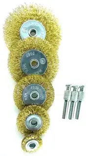 8 Pc 1/4" Shank Crimped Wire Wheel Polishing Brush Set Dremel Rotary Tool
