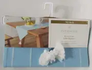 Everhome Woven Stripe Table Runner, Blue Size 14" x 90"