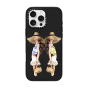 iPhone 16 Pro Max Impact Case MagSafe Compatible Brunette Besties Fashion Illustration Case BFF
