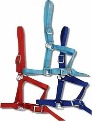 AMKA Headcollar for Minishetty Minipony Foal, Wooden Horse, Blue Foal Headcollar Shetty Headcollar Nylon with Lead Lead Light Blue