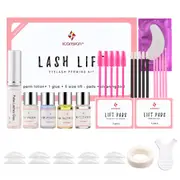 Lash Lift Kit Eyelash Perm Set Semi-Permanent Eyelash Perming Curling Kit with Lift Pads Cleaning Tool