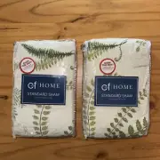 Set 2 C&F HOME 20"x26" Standard Althea Quilted Pillow Shams Ferns Dragon Fly NEW