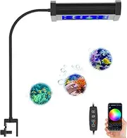 Lominie LED Aquarium Light, Nano Coral Light Fish Tank Light Dimmable with Gooseneck for Saltwater Coral Reef Tank (Saltwater)