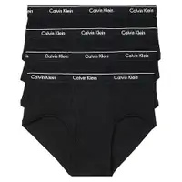 在飛比找Yahoo奇摩購物中心優惠-Calvin Klein 男低腰棉質三角內褲4件裝(黑色)
