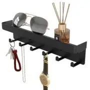 Key Holder Wall Mount Organizer Hanger For Rustic And Mail 6 Hooks With Shelf