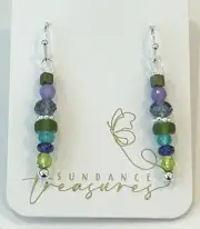 Tropical Colors Crystal Beaded Sterling Silver Earrings Sundance Treasures