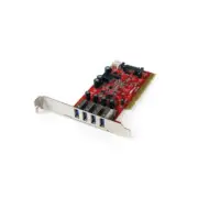 Startech 4 Port Pci Superspeed Usb Adapter Card With Sata Sp4 Power