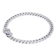 10K White Gold 5.5mm Miami Cuban Chain Bracelet Mens Women 7" 7.5" 8" 8.5" 9"
