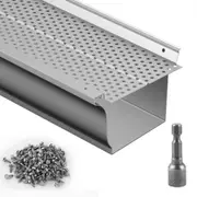 VEVOR Gutter Guard, 127mm Width, Aluminum Leaf Filter DIY Gutter Cover, 26 PCS 264cm Total Length, 4mm Hole Diameter & 0.5mm Thick Raptor Gutter Guard