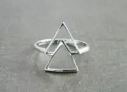 Silver Triangle Signet Ring Partywear Chevron Ring For Men & Women Gift item