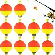 Small Bobbers for Fishing, 10 Pack Fishing Foam Floats, Push Button Buoys, EVA Foam Oval Shape, Angler Supplies for Panfish Bass Trout