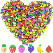 Pralb 1000PCS Miniature Assorted Vegetables Fruit Collection Pencil Erasers, Adorable Vegetables Fruit Designs Won't Smudge Or Tear Paper,Eraser Caps Style Great for Homework Rewards, Party Favors