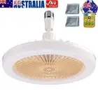 30W Aromatherapy Fan Lamp Dimmable E27 Ceiling Fan Light Remote Control (Yellow)