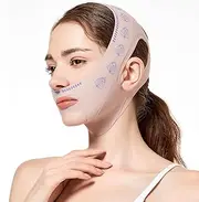 V Line Double Chin Reducer, Upgraded Chin Strap with Two Wearing Way for Double Chin, Face Slimming Strap Tightening Skin Preventing Sagging for Women, Breathable & Comfortable Double Chin Eliminator