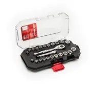 1/4 in. Drive Ratchet SAE/Metric Standard Socket Set (24-Piece)