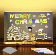 LED Note Board with Colors Acrylic Dry Erase Board with 7 Pens for Office Home