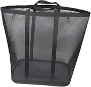 UxicRuya Mesh Beach Bag Foldable Laundry Hamper Multifunctional Tote Bag Camping Handbag for Gym Gear, small