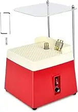 TIEXITOR Stained Glass Grinder with Acrylic Baffle, Portable Mini Glass Grinder Machine with 5/8" & 1" Grinder Bits, 4200RPM Glass Grinding DIY Tool Red