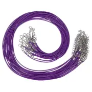 20 Pcs 16"x0.06" Necklace Cord Waxed Leather Necklace String Rope Dark Purple