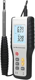 Handheld Duct Hot Wire Anemometer, CFM/CMM Air Flow Velocity Meter Wind Speed Gauges for HVAC in-Duct Airflow Air Velocity Temperature, Thermal Anemometer with Backlight LCD Display