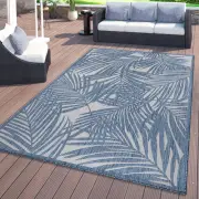Rugshop Indoor/Outdoor Rugs Contemporary Palm Leaf Textured Outdoor Patio Carpet