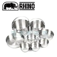 在飛比找momo購物網優惠-【RHINO 犀牛】4-5人不鏽鋼套鍋(餐具組/露營/登山/