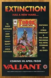 1993 Valiant Comics Turok Vintage Print Ad/Poster Official Bart Sears Promo Art