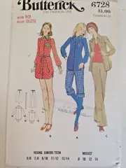 Dress Shirt Jacket Capri Pants 10 Butterick 6728 Sewing Pattern UC Shirtdress