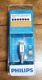 HDMI + ETHERNET AUDIO/VIDEO CABLE SWV3481S/17 Phillips 6ft