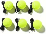 6-Pack Tennis Training Ball with Elastic Cord - Rebound Tennis Trainer Set for Solo Practice, High-Elastic Tennis Balls with String for Beginners, Adults, and Kids