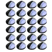 Outdoor Solar Wall Lamps LED 24 pcs Round Black vidaXL