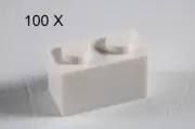 LEGO® White Brick 1 x 2 [100 Pieces] ID 3004 ....