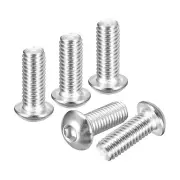 3/8"-16x1" Button Head Socket Cap Screws 15Pack 304 Stainless Steel Silver
