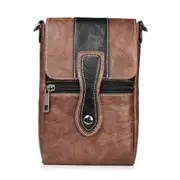 Universal Phone Waist Bag Case Shoulder Bag Cover Pouch Multi Zipper Wallet Flip PU Leather Case
