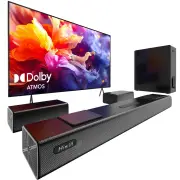Hiwill A51 PRO Dolby Atmos Soundbar 450W 5.1.2CH Surround Sound System with 11 Drivers HarmonicX Sound Processing 360° S
